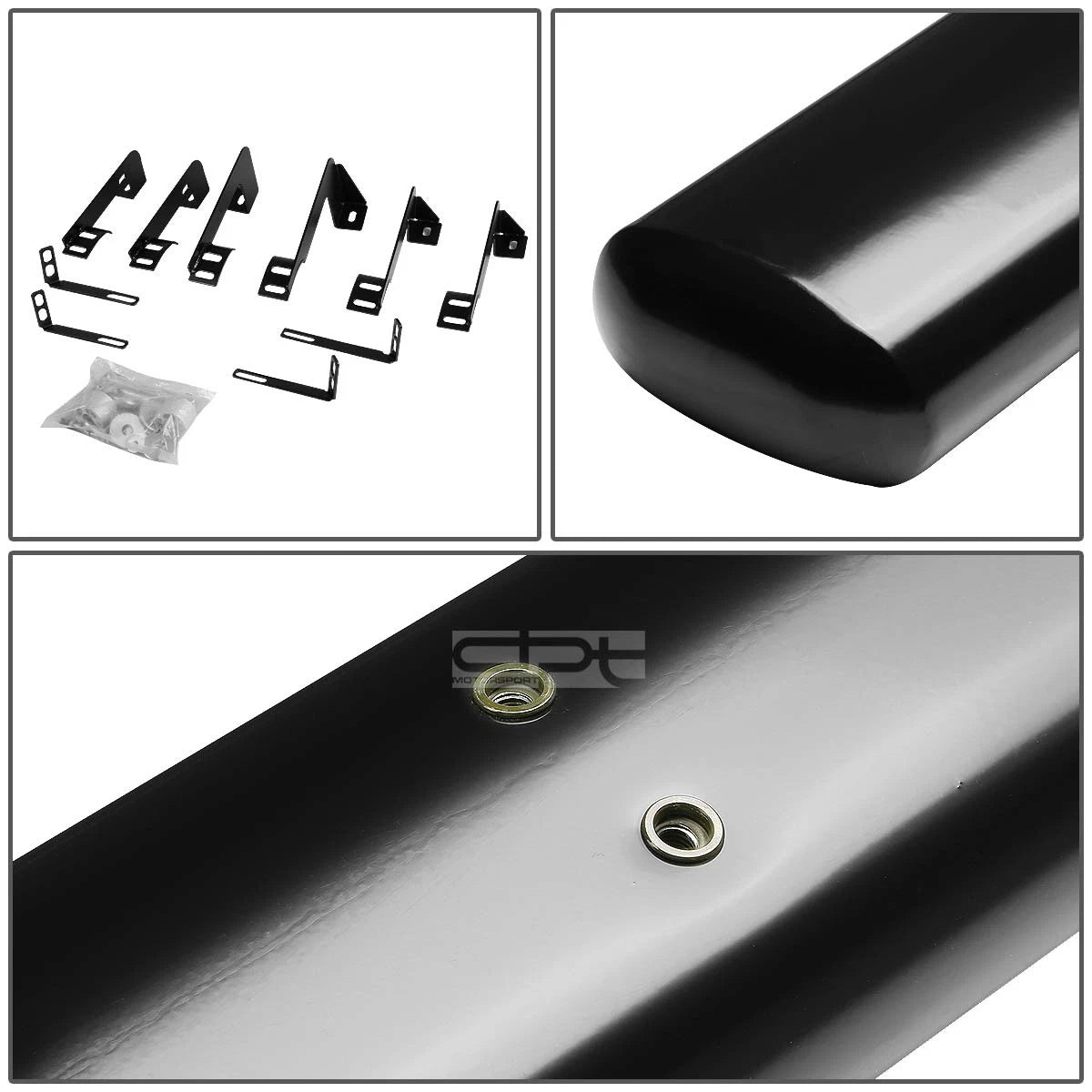 Set of 2 Black Oval Side Step Nerf Bars for GMC Sierra Crew Cab (1999–2014)