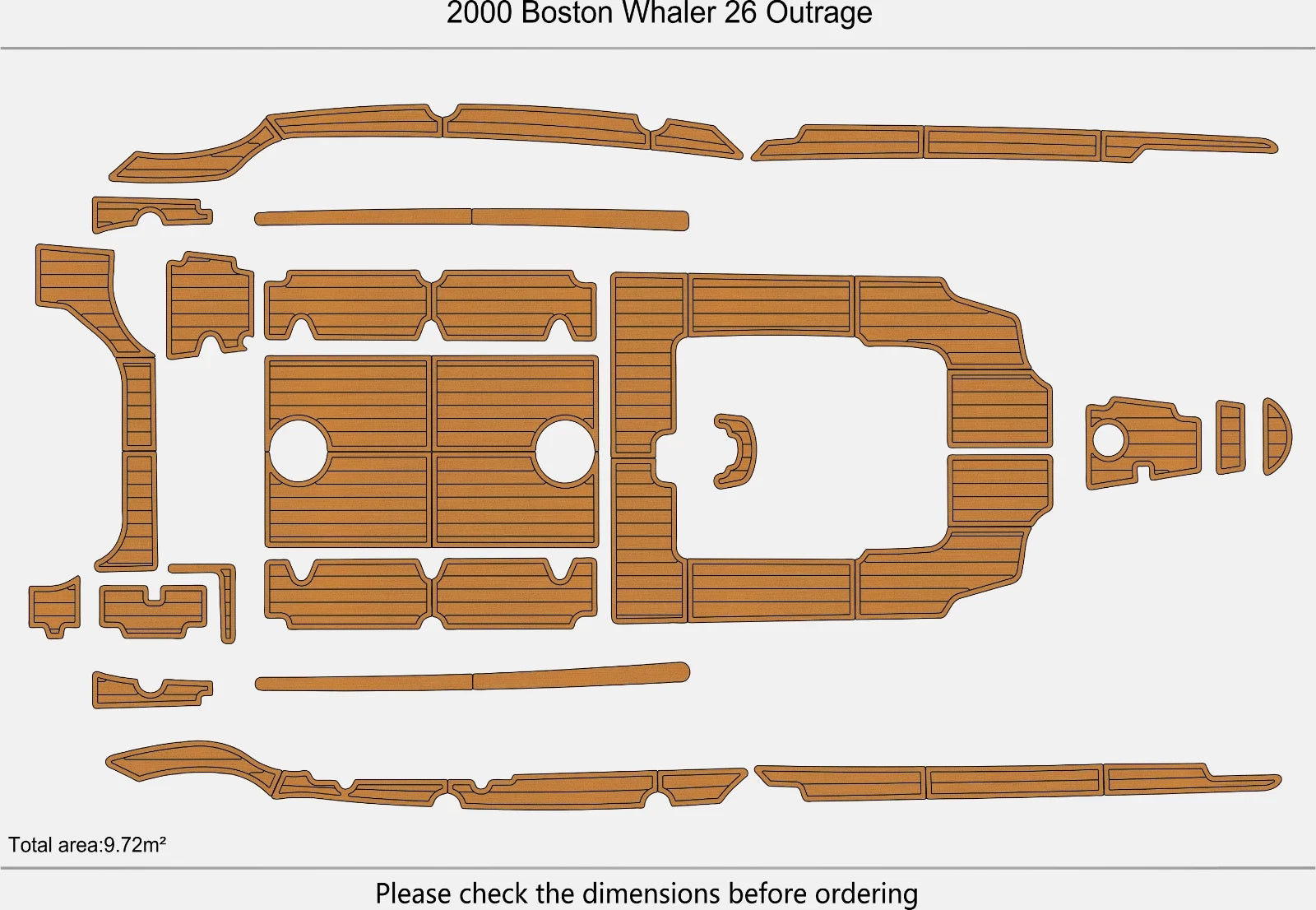 EVA Foam Flooring Mat for Boston Whaler 26 Outrage (2000)