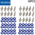 50Pcs Blue Billet Aluminum Fender Bumper Washer Dress Up Kit for JDM Vehicles