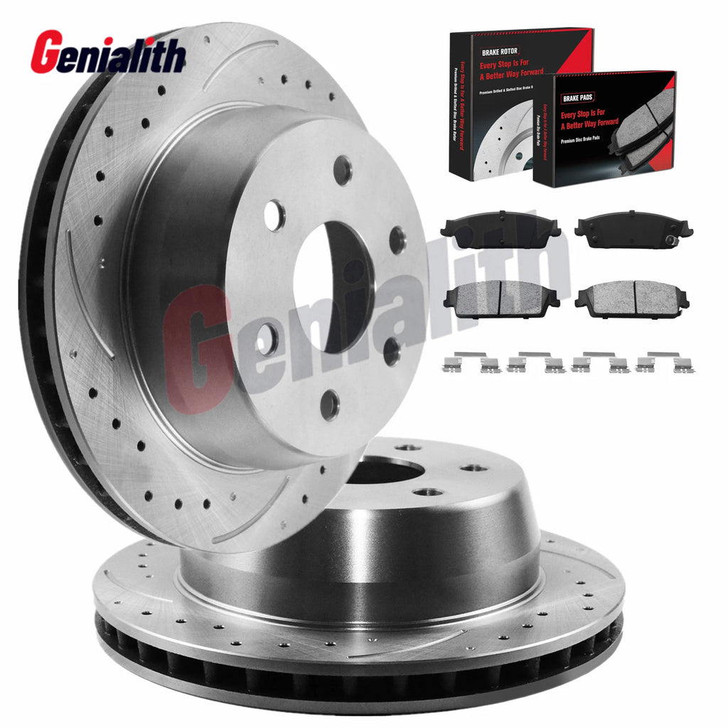 345mm Rear Disc Rotors Brake Pads for Chevy GMC Silverado Sierra 1500 (2007–2023)