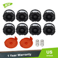 Set of 8 Spools for Black and Decker CST1100 CST2000 MTC220 MTE912 NST1018
