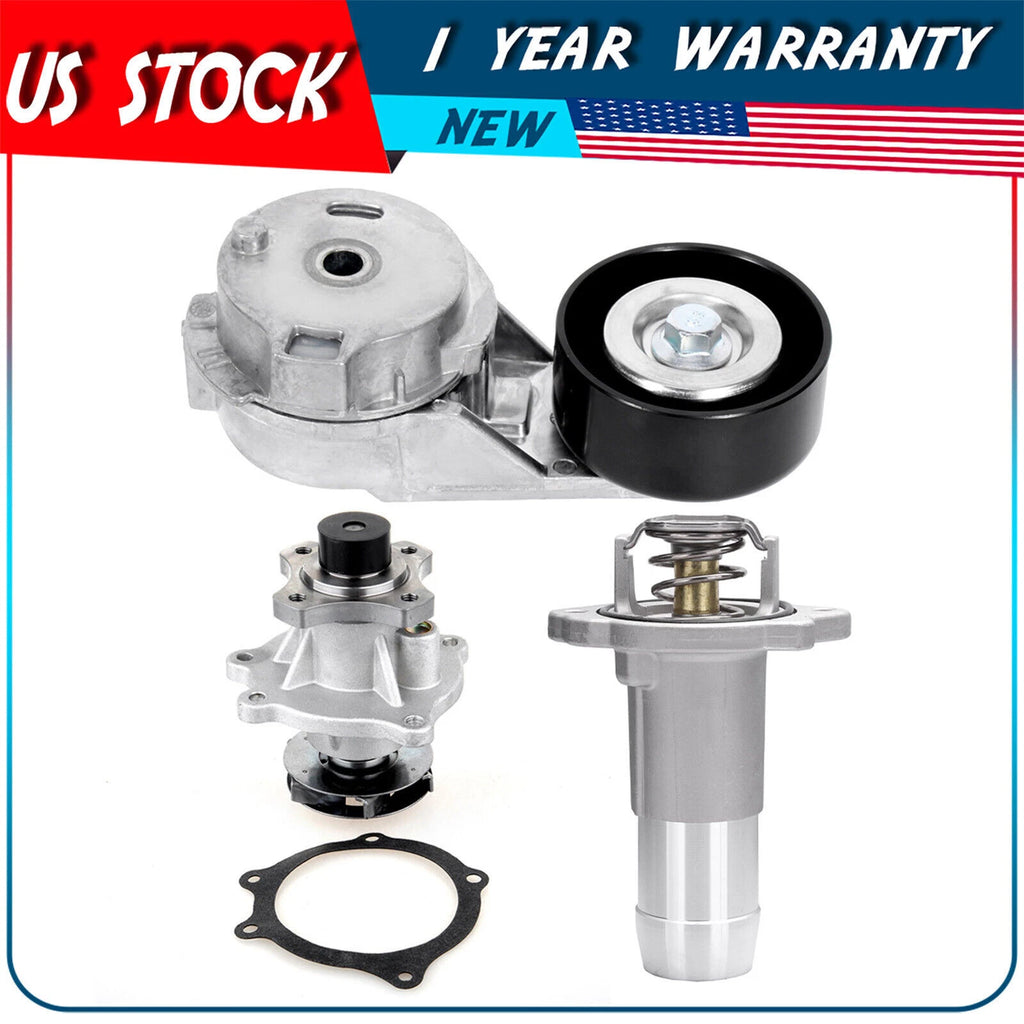 Water Pump, Thermostat, Tensioner for GMC Canyon, Hummer H3, Chevy Colorado