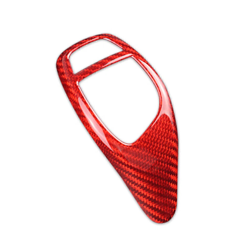 Carbon Fiber Red Gear Shift Knob Cover Trim for BMW 1 2 3 4 5 6 Series X3 X5 X4 (2000–2023)