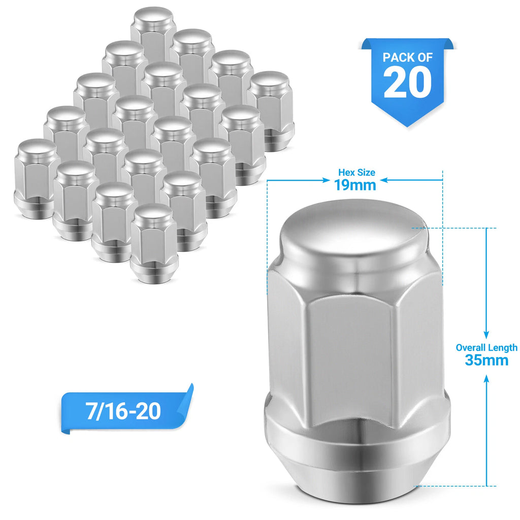 Chrome Acorn Lug Nuts for Chevrolet El Camino Monte Carlo (1964–1972)