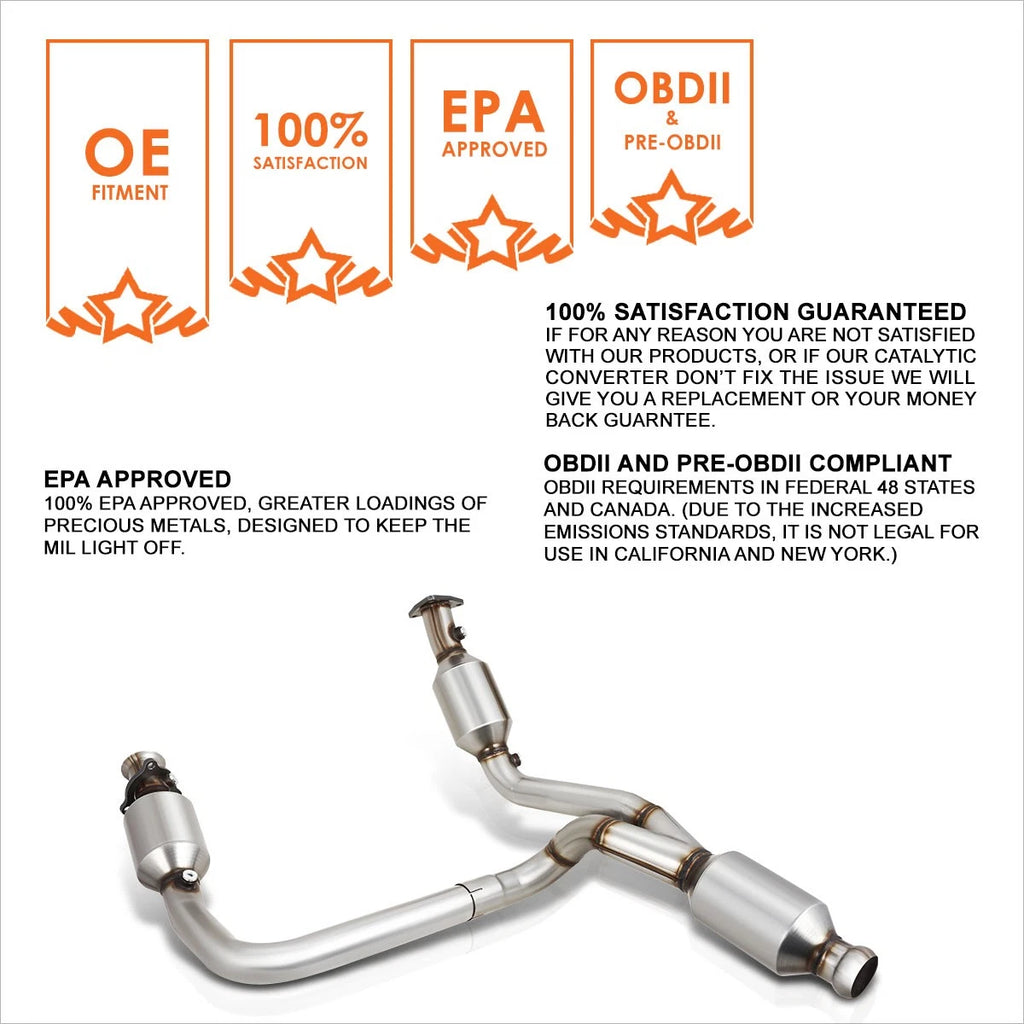 Catalytic Converter Exhaust Manifold Pipe for Silverado/Sierra/Tahoe/Yukon (2014–2019)