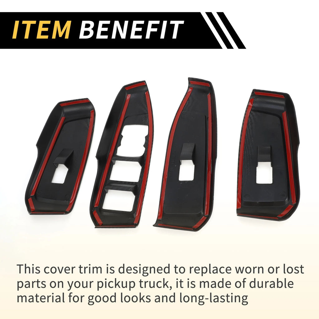 Set of 2 Carbon Fiber Pattern Front Door Window Switch Panels for Ford Ranger 