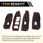Set of 2 Carbon Fiber Pattern Front Door Window Switch Panels for Ford Ranger 