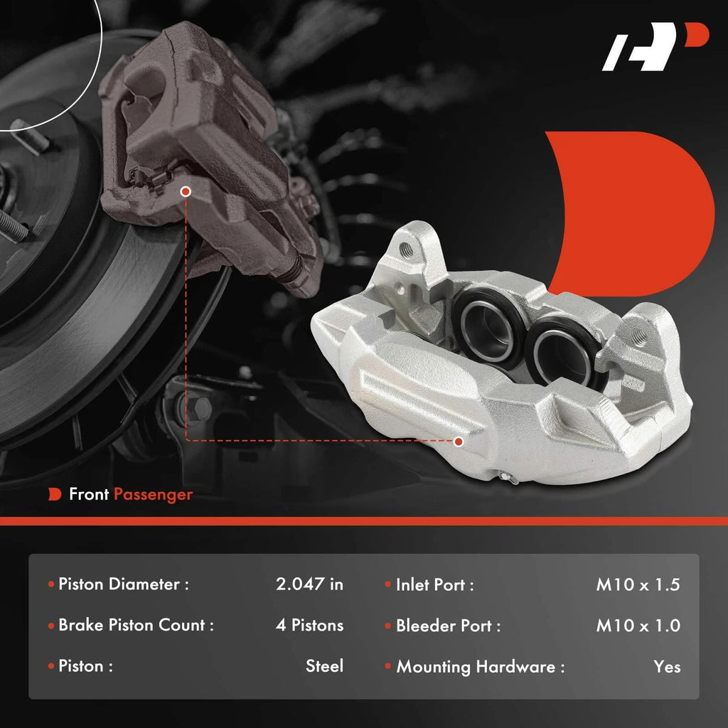 Pair Front Brake Calipers for Chevy Silverado Sierra 1500 (2019-2024)