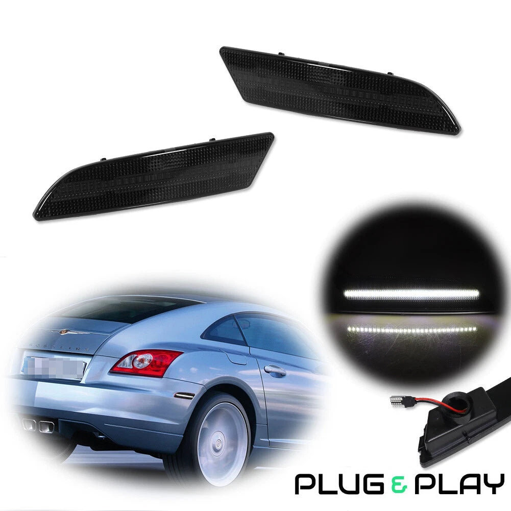 Smoke White LED Rear Side Marker Lights for Chrysler Crossfire (2004–2008)