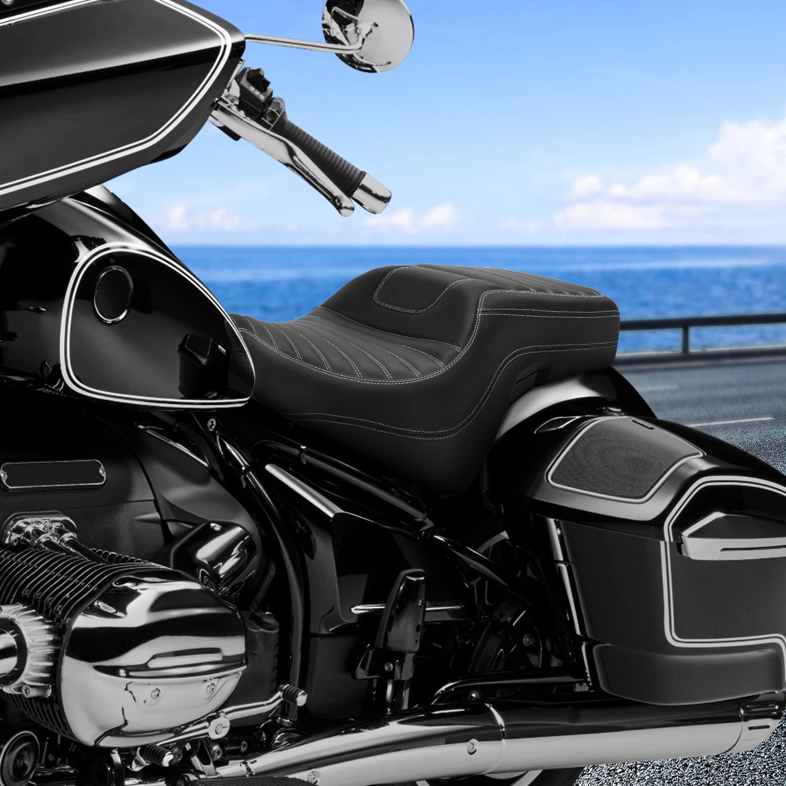 Driver Passenger Seat for BMW R18 B/R18 Transcontinental (2020–2024) Black