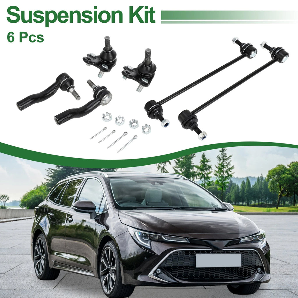 6X Front Suspension Kit Tie Rod Ends Sway Bar Link Ball Joint for Toyota RAV4 (2013–2018)