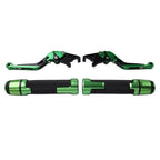 Set of 2 Green Extendable Brake Clutch Levers for Speed Twin (2019–2023)