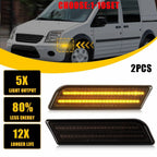 2X Smoked Amber LED Front Side Marker Lights for Ford Transit Connect (2010–2013)