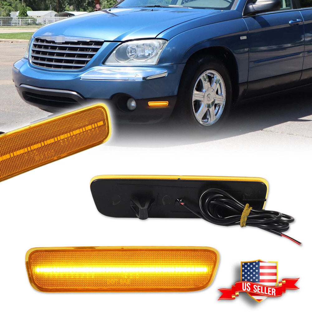 2X Amber Lens LED Side Corner Signal Lights for Chrysler Pacifica (2004–2008)