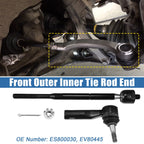Set of 4 Front Inner Outer Tie Rod Ends ES800030 EV80445 for Chevrolet Pontiac