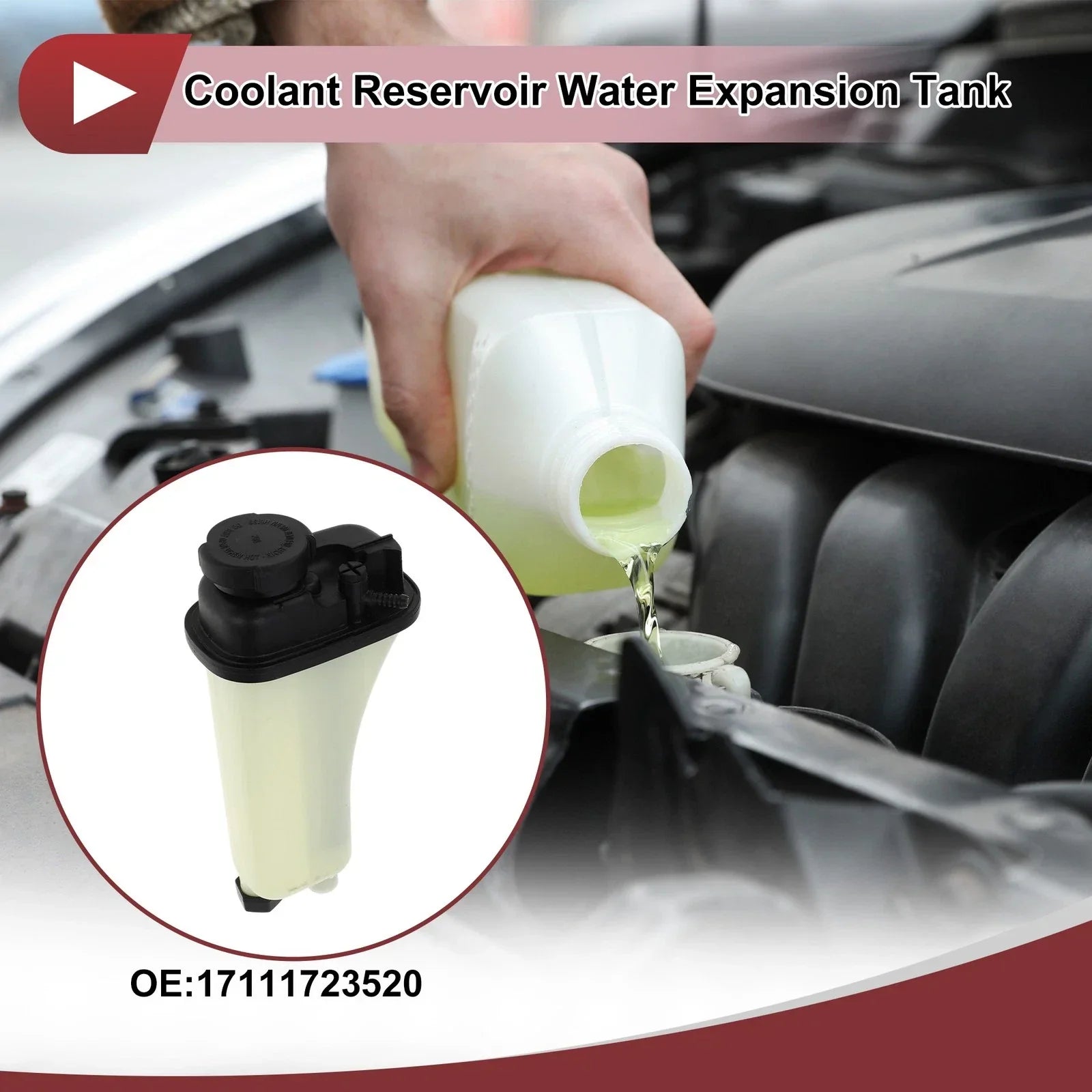 Coolant Expansion Overflow Tank with Cap for BMW E36 320i M3 Z3
