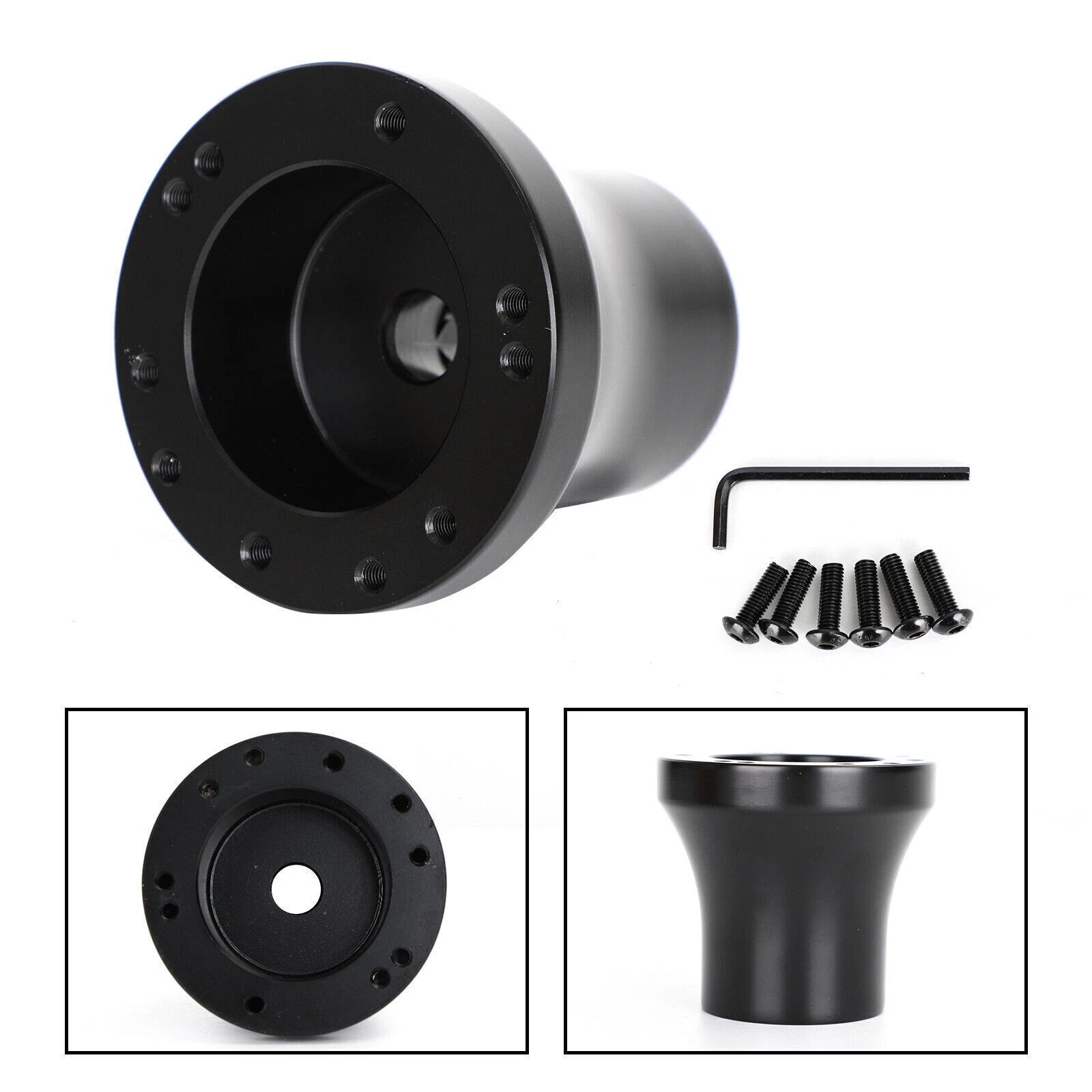 Aluminum Steering Wheel Adapter Hub for Club Car Precedent (Black)
