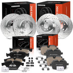 Set of 4 Drilled Rotors & Ceramic Pads for BMW 640i xDrive (2014–2018)