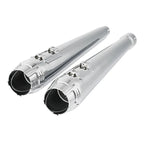 Chrome 4" Megaphone Slip-on Muffler Exhaust Pipes for Harley Road King (2017–2025)