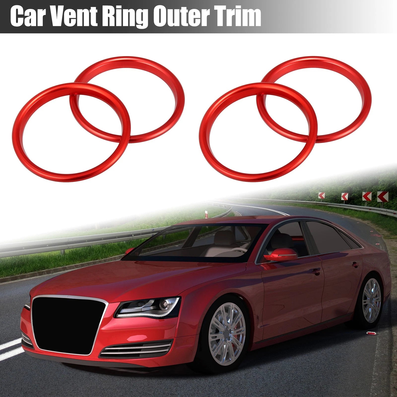 Set of 4 Car Vent Ring Outer Trim for Audi A3 