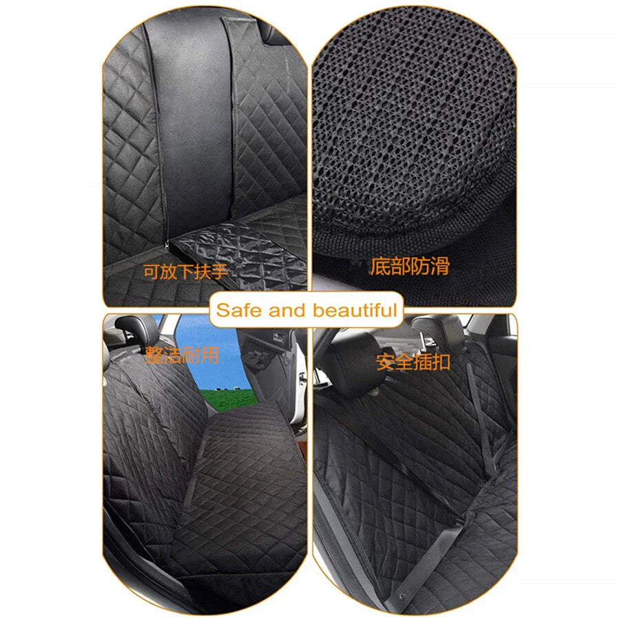 Universal Waterproof Black Pet Car Seat Cover for Dog Cat Rear Bench Mat