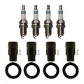 Set of 4 Denso Iridium Spark Plugs & NGK Coil Boots for 2007-2010 Avenger, Caliber, Compass L4
