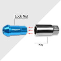 20Pc M12X1.25 Sky Blue JDM Open End Aluminum Spline Wheel Lug Nuts + Key