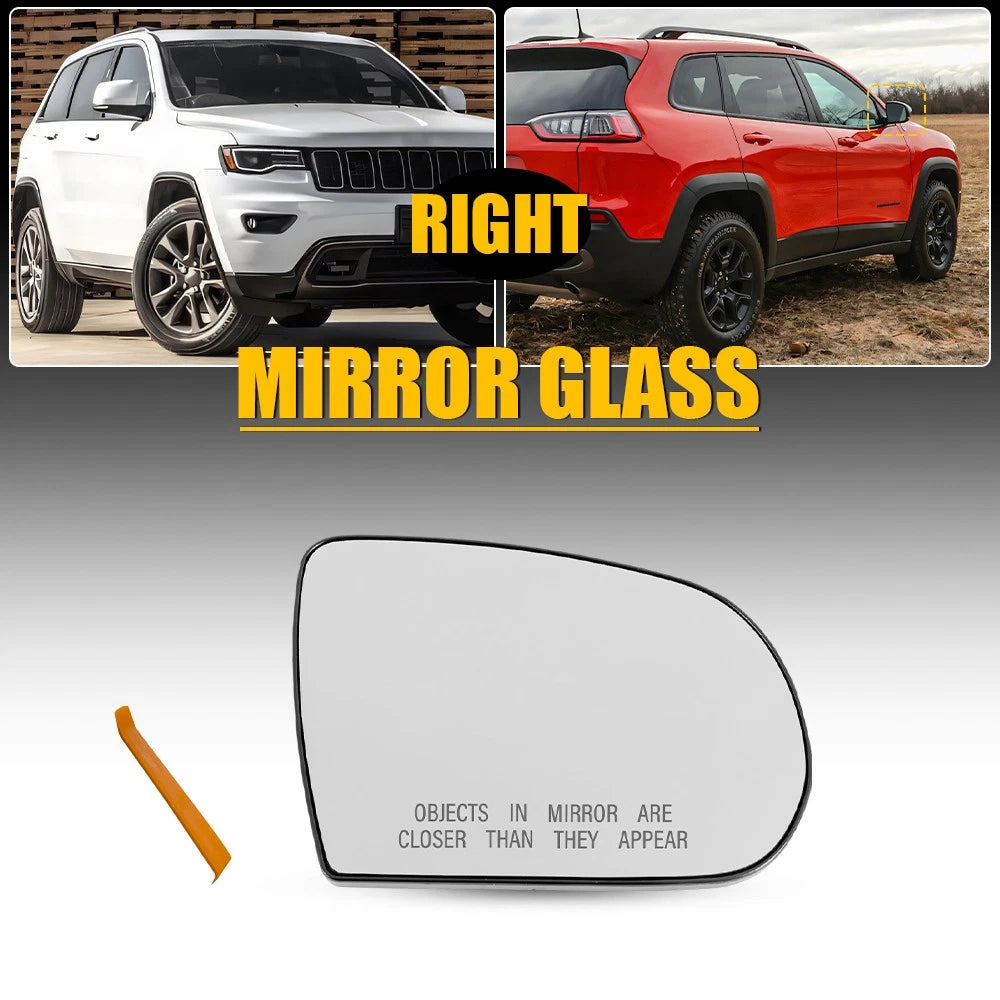 Passenger Right Side Mirror Glass Non-Heated 68228910AA for Jeep Cherokee (2014–2023)