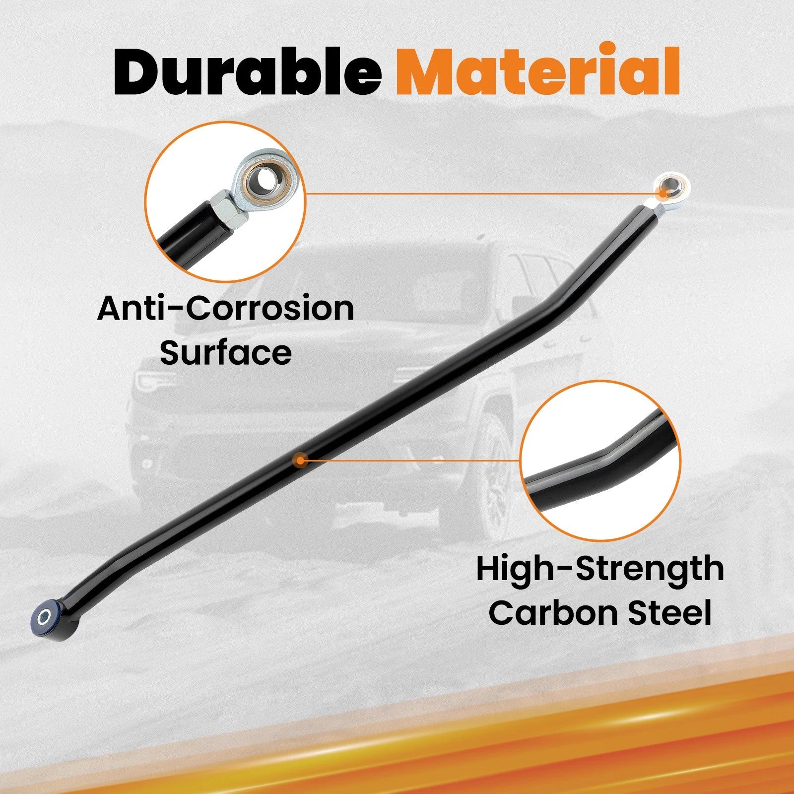 Front Track Bar Rods for Dodge Ram 2500 3500 4X4 2003–2012 (0"-3" Lift)