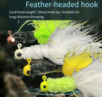 Fishing Lure Set with Feather Jig Head Hooks for Universal Use
