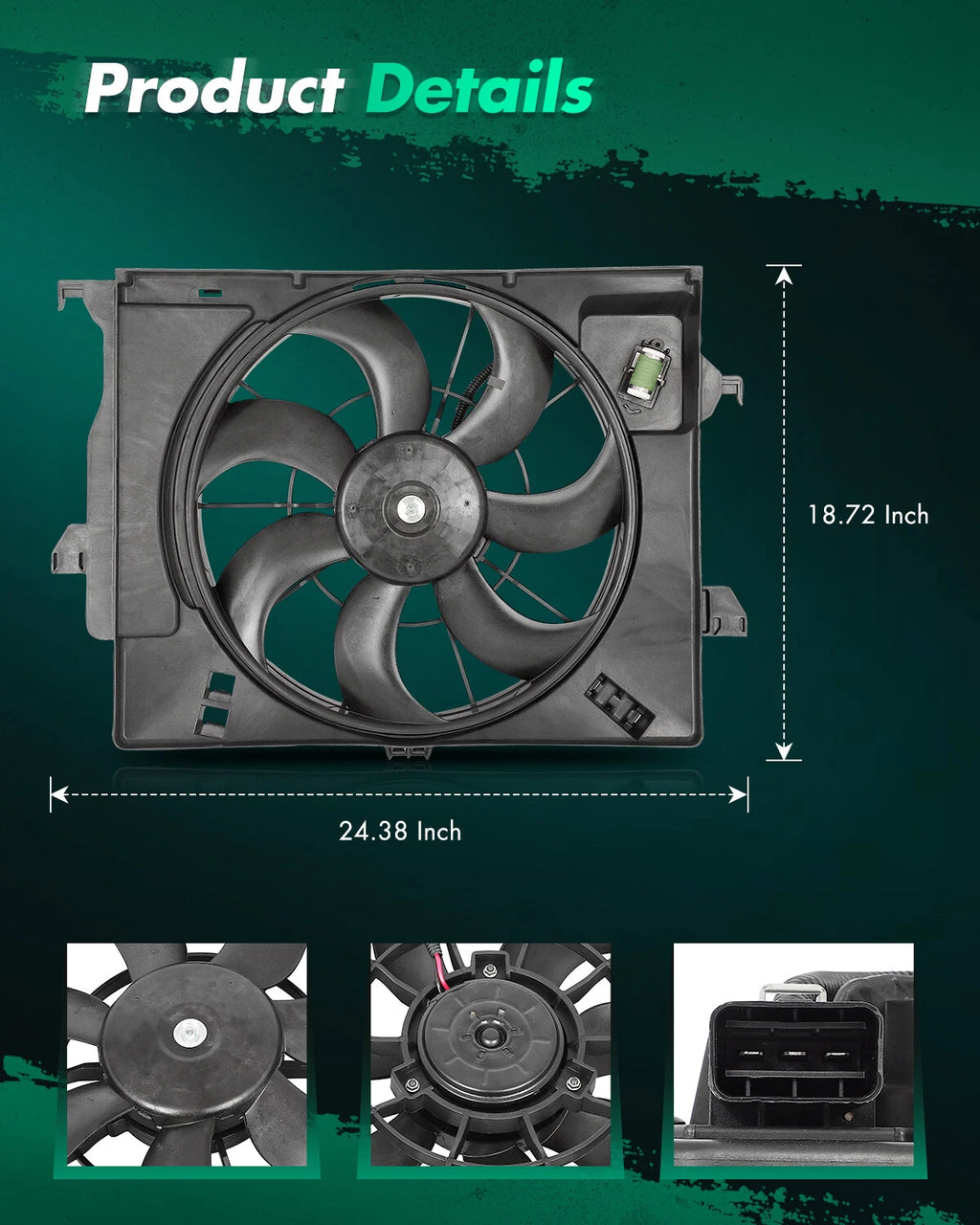 Radiator Cooling Fan for Hyundai Accent (2012–2013), Kia Rio (2012–2017)