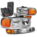Chrome Corner Headlight Bumper Lamps for GMC Sierra Yukon XL (1999–2007)