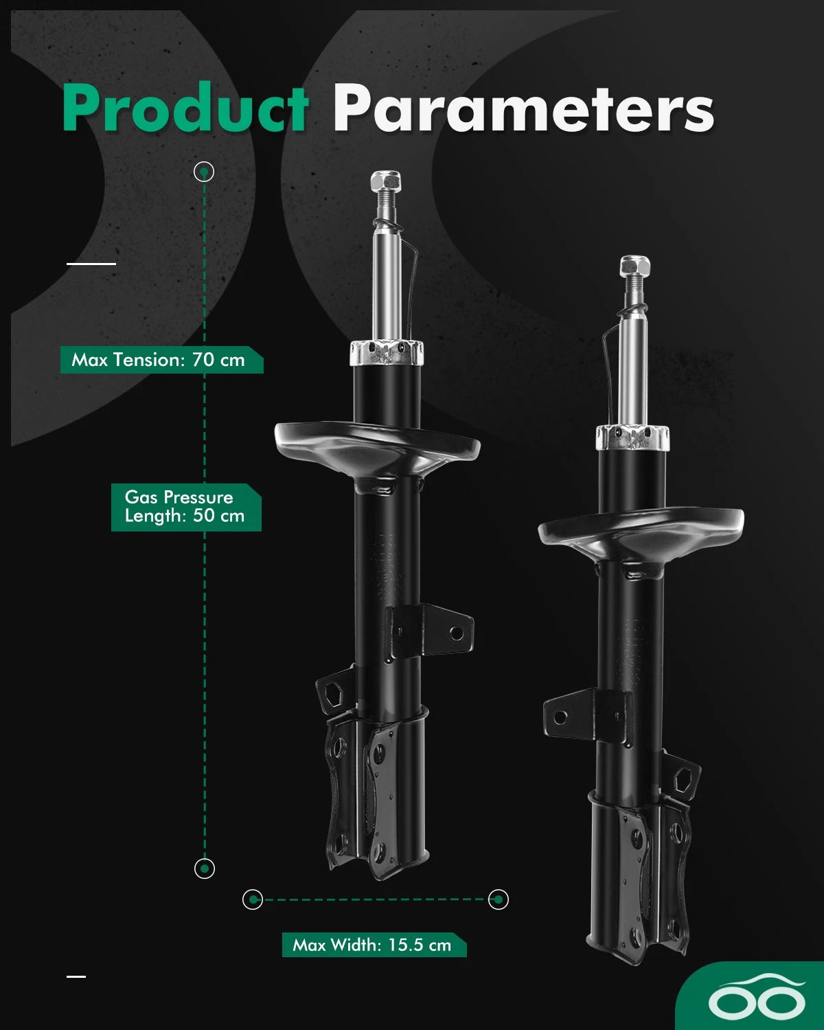 Rear Pair Shocks Struts for Lexus ES250 Toyota Camry