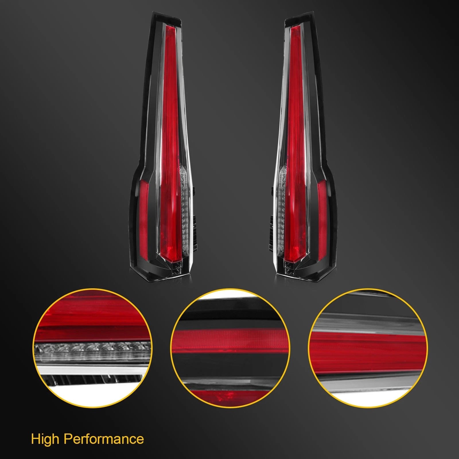 2X Rear Full LED Tail Light Assembly for GMC Yukon (2015–2020)