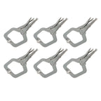 Set of 6 Adjustable C-Clamp Locking Pliers with Swivel Pads