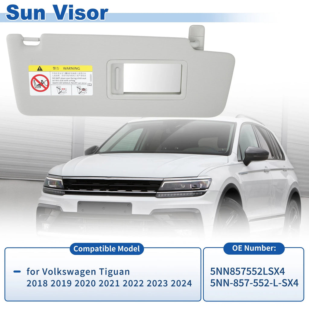 5NN-857-552-L-SX4 Right Sun Visor for Volkswagen Tiguan (2018–2024)