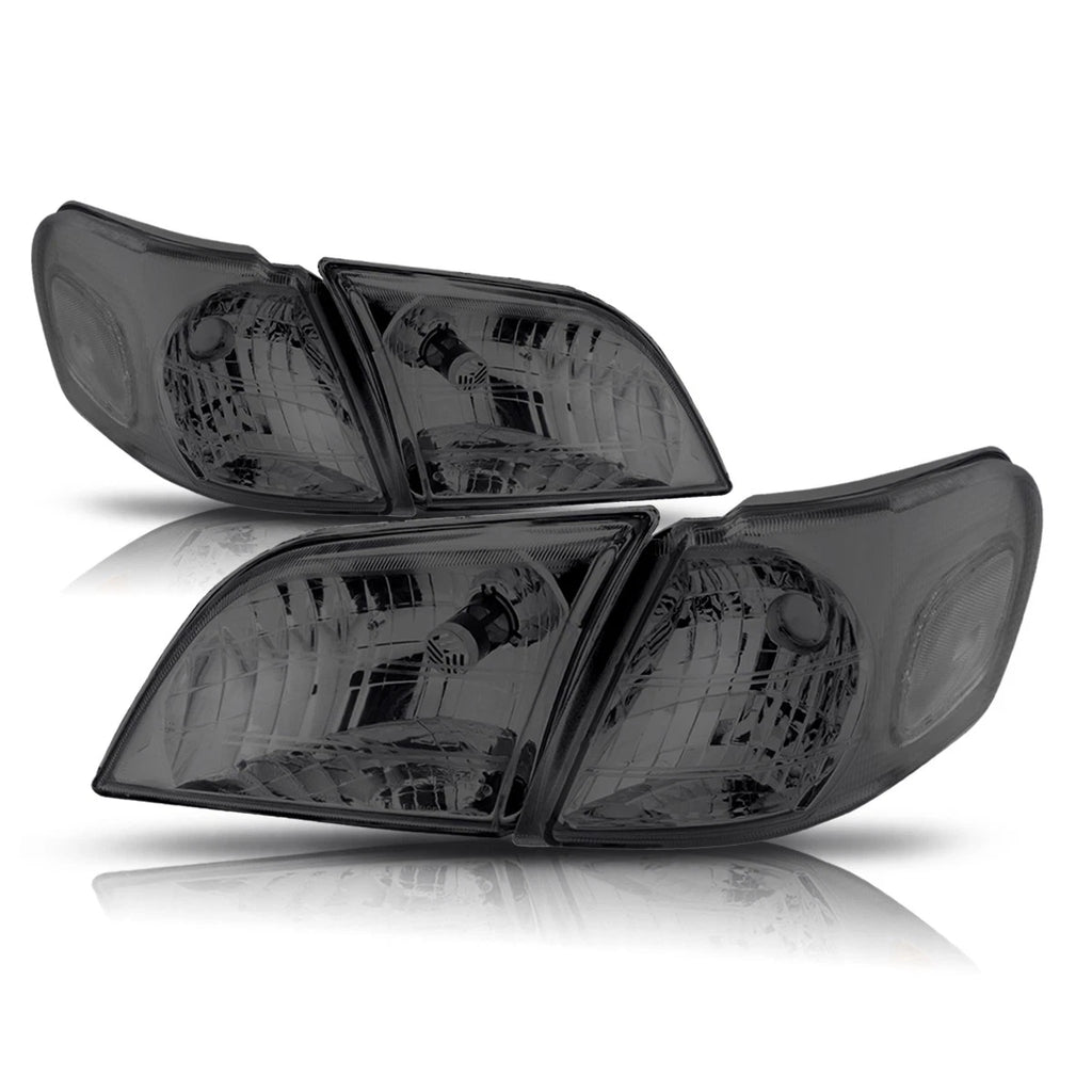 Smoked Housing Clear Corner Signal Headlight Lamps Pair for Chevy Venture (1997–2005)