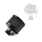 2X 12mm Black Air Intake Filter Turbo Vent Breather Valve Cover for