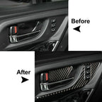 2 Pcs Carbon Fiber Inner Front Door Handle Trim for Subaru Forester (2013–2018)