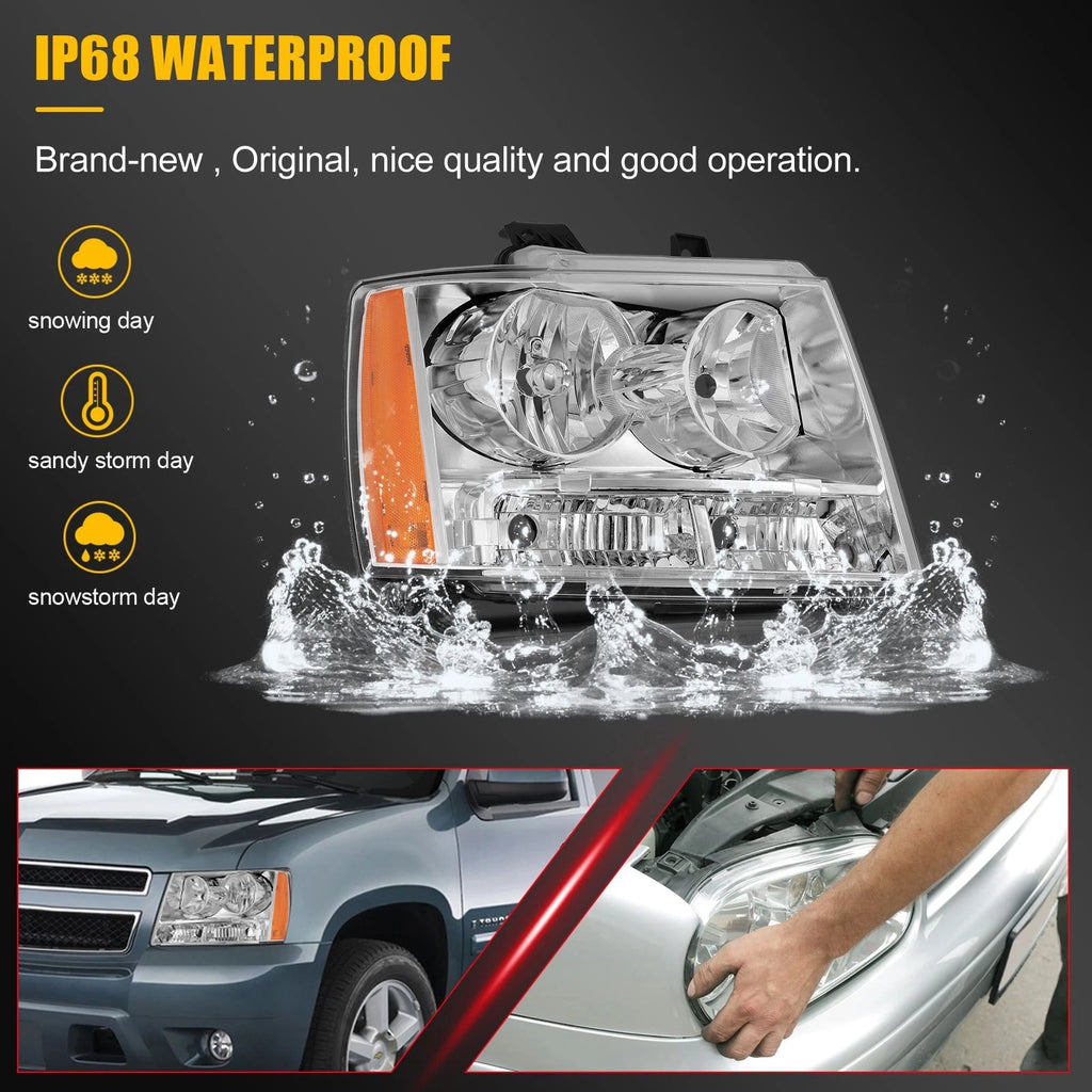 Headlights Pair for Chevy Avalanche Suburban Tahoe (2007–2014)