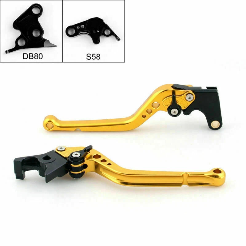 Long Brake Clutch Levers for Aprilia Tuono V4R (2011–2014) Gold T9
