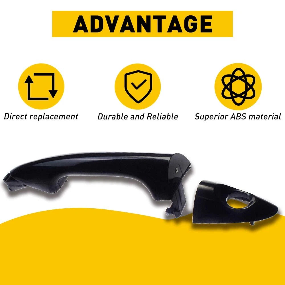 Front Left Door Handle for Hyundai Accent (2012–2015) - Black
