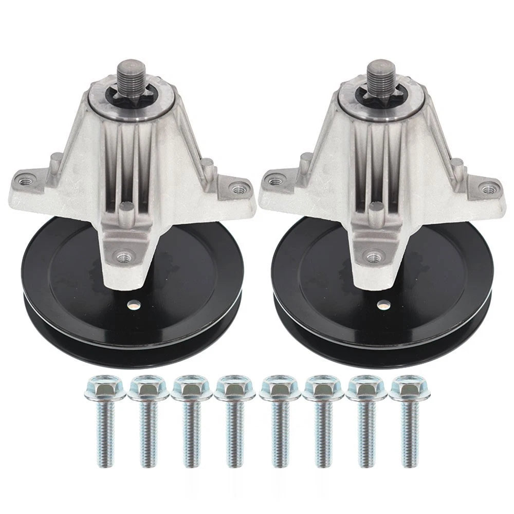 Set of 2 Spindle Assemblies with Pulley for Troy Bilt MTD