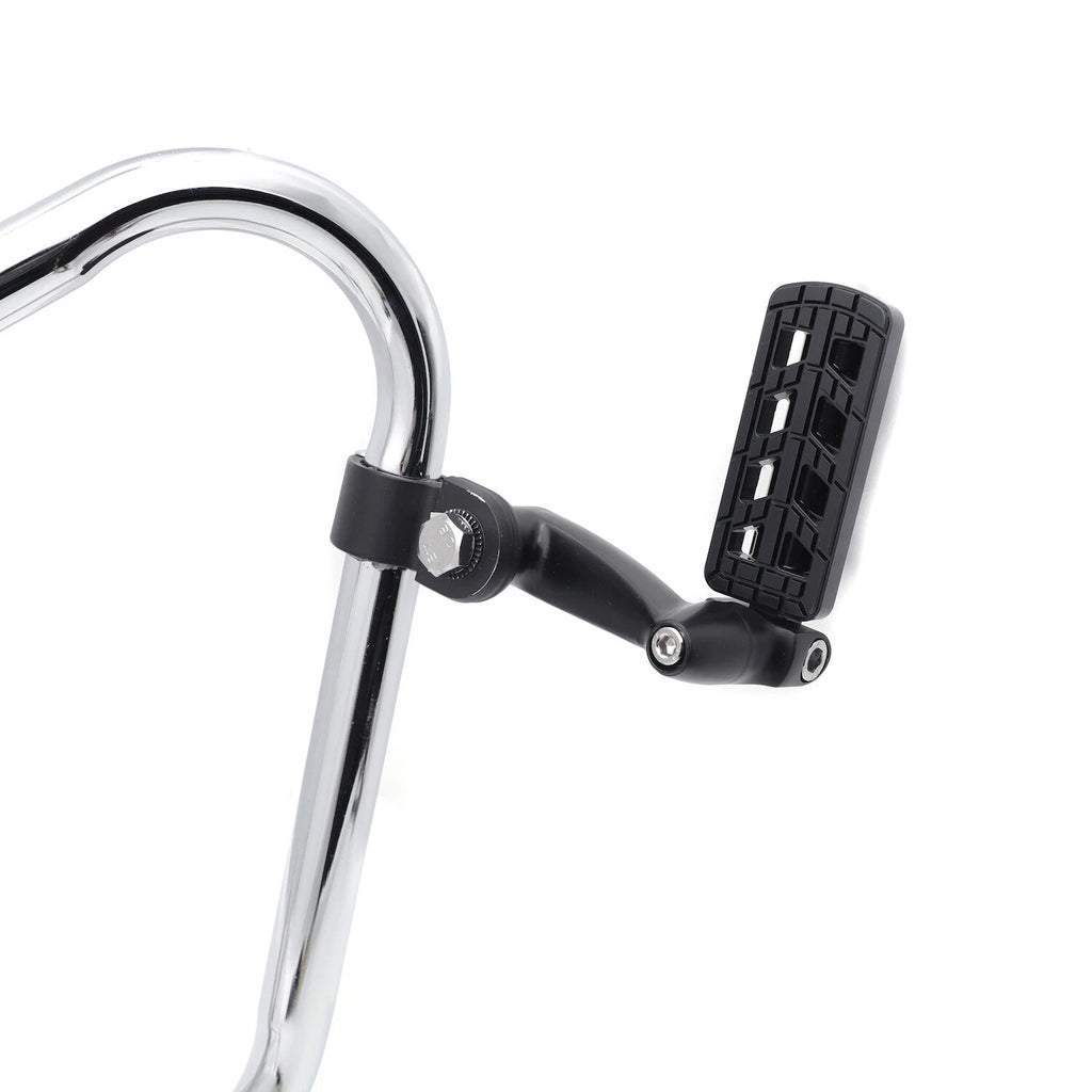 Black Dominator FootPeg 1.25" with Arched Mounting Bracket for Harley Softail