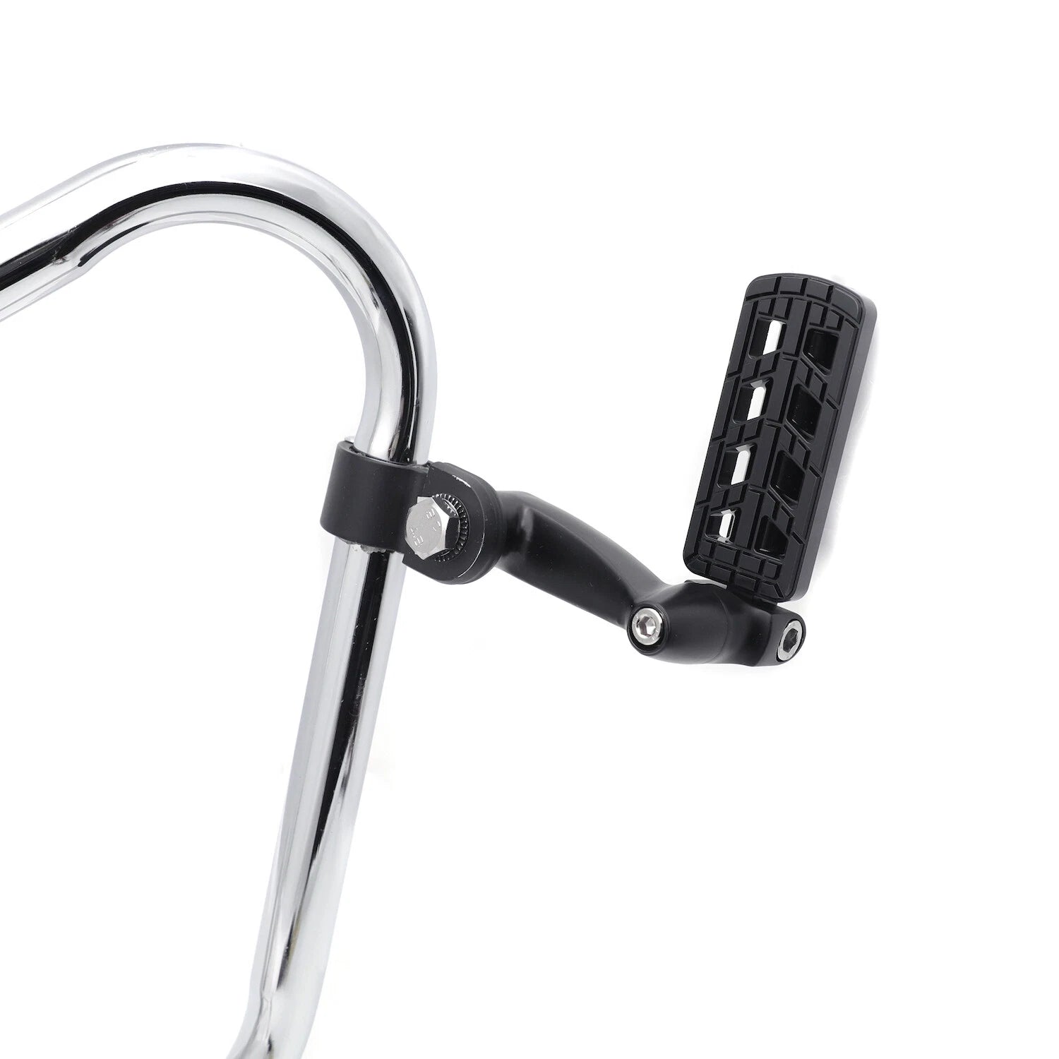 Black Dominator FootPeg 1.25" with Arched Mounting Bracket for Harley Softail
