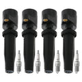 Set of 4 Ignition Coils & NGK V-Power Spark Plugs for Ford Focus, Mazda 3