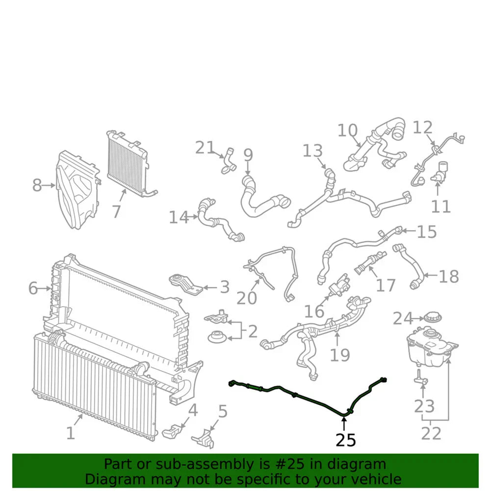Radiator Coolant Hose for Land Rover Range Rover Velar (2018-2023)