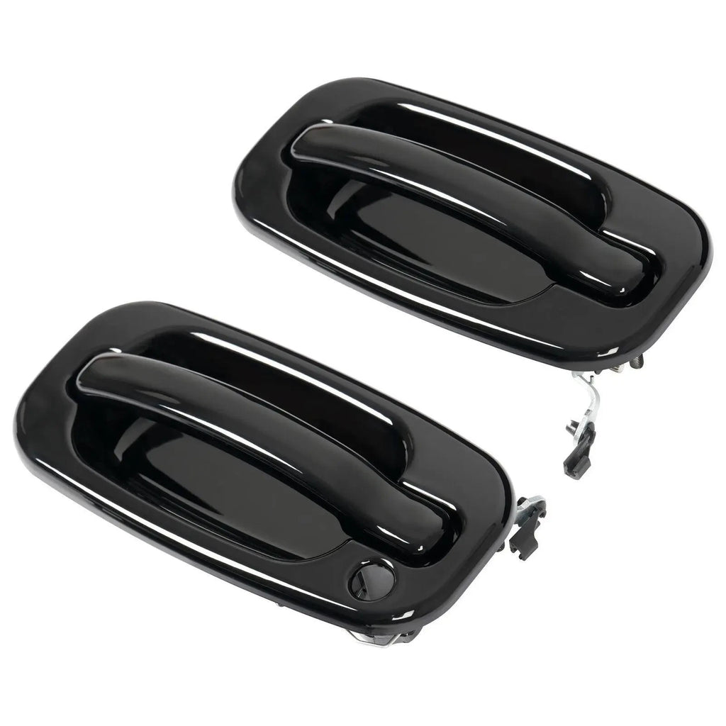 2X Front Outer Door Handles for Chevy Silverado 1500 (1999–2007) Glossy Black