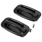 2X Front Outer Door Handles for Chevy Silverado 1500 (1999–2007) Glossy Black