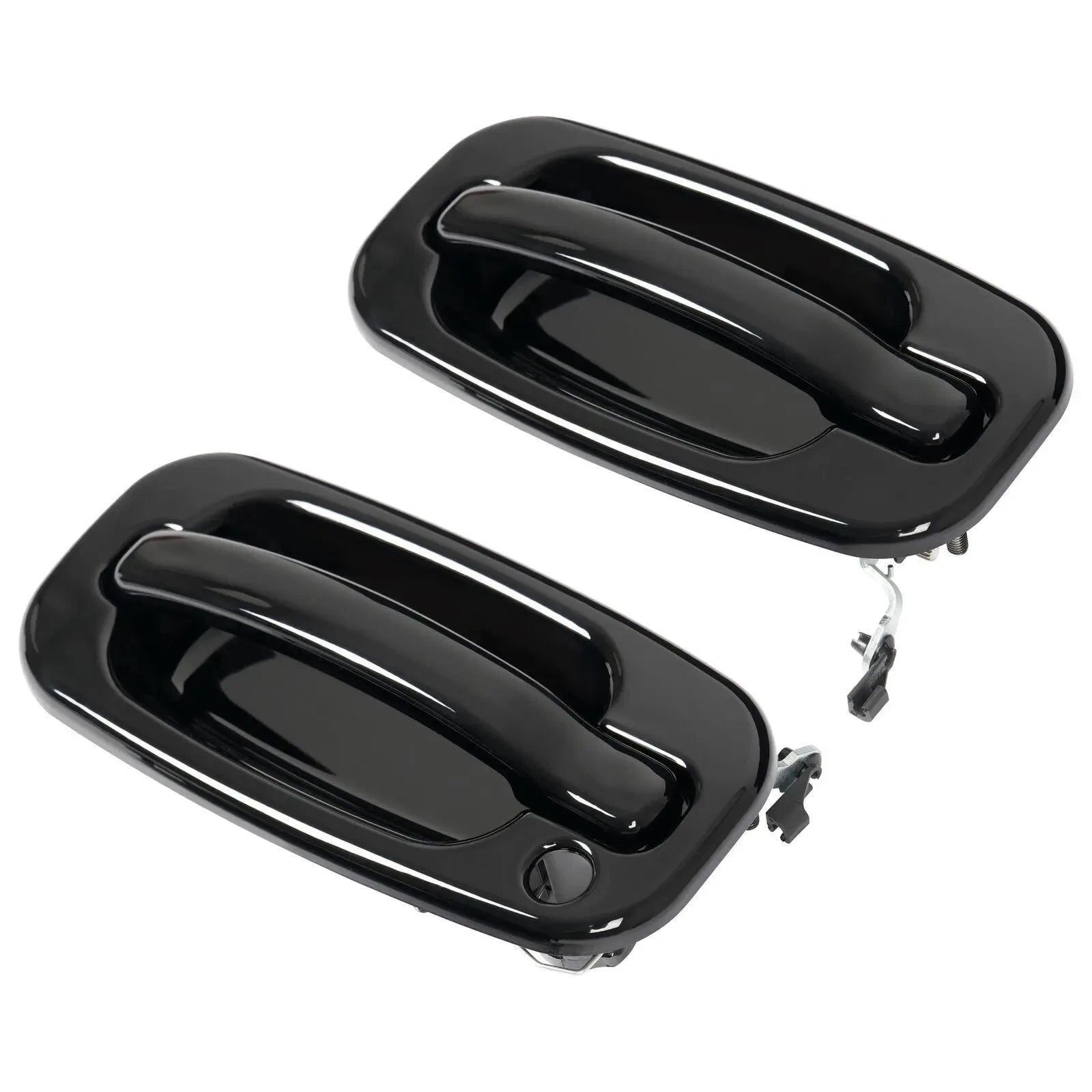 2X Front Outer Door Handles for Chevy Silverado 1500 (1999–2007) Glossy Black